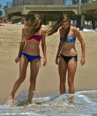 teenage femmes naturist beach